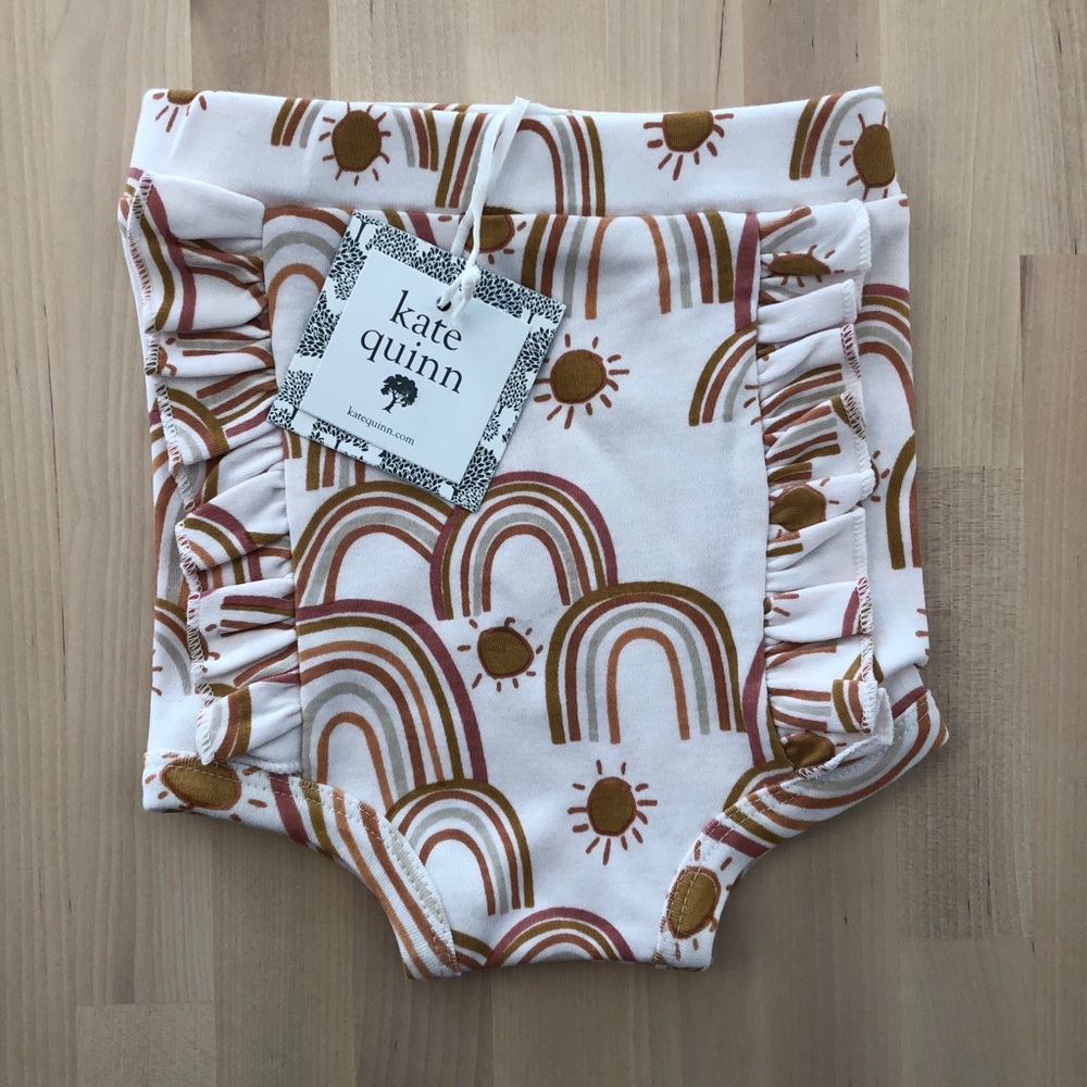 Neutral rainbow ruffle bloomers